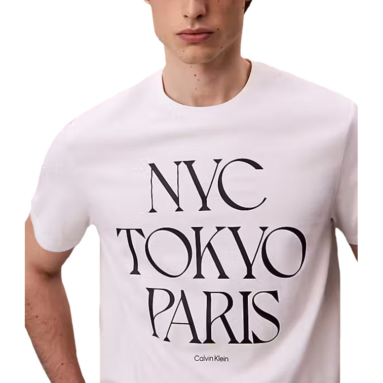t-shirt homme  calvin klein m ss 20s tc flagship city grap