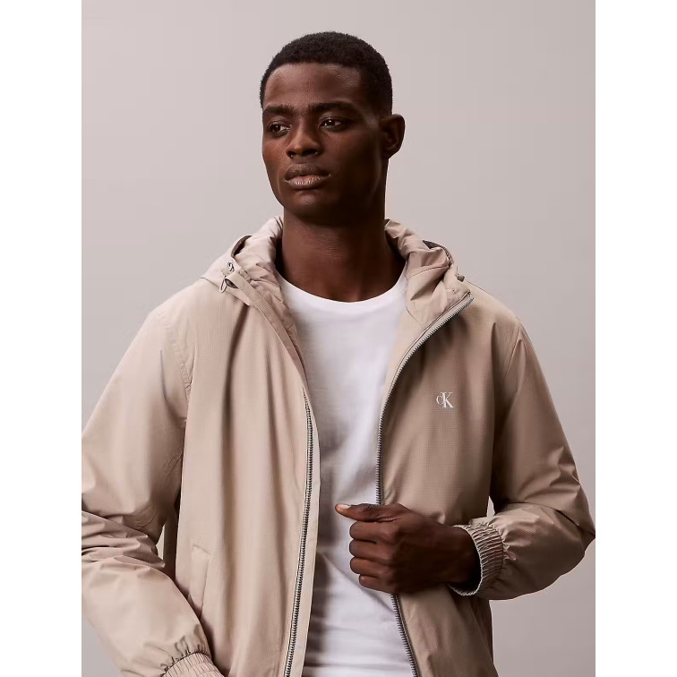 cazadora homme  calvin klein m ls hooded ripstop harrington