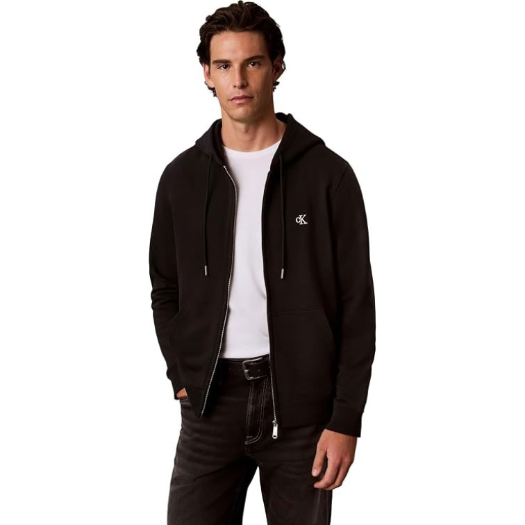 sweat-shirt homme  calvin klein m ls eu 350terry mnogrm fz hoo