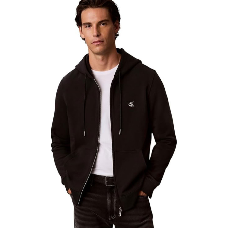 sweat-shirt homme  calvin klein m ls eu 350terry mnogrm fz hoo