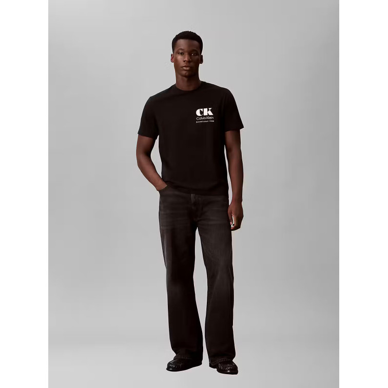t-shirt homme  calvin klein m ss 30s eu ck resort graphic
