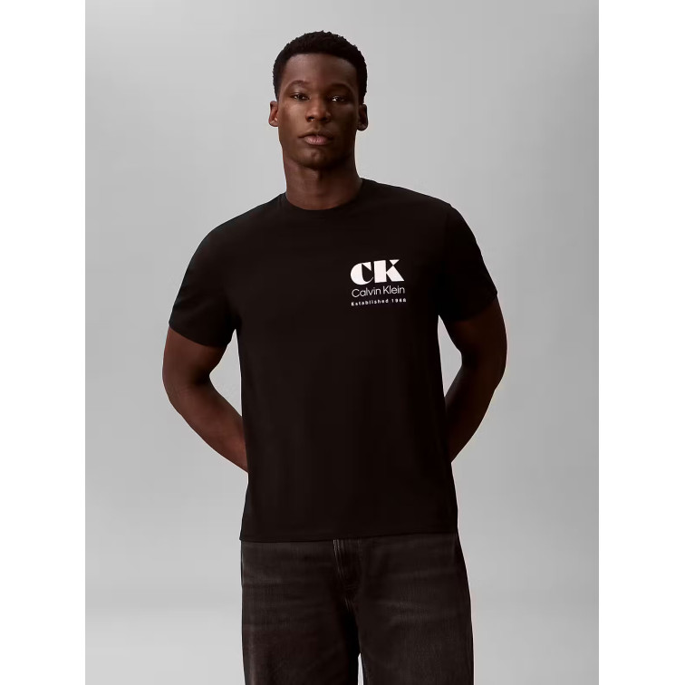 t-shirt homme  calvin klein m ss 30s eu ck resort graphic