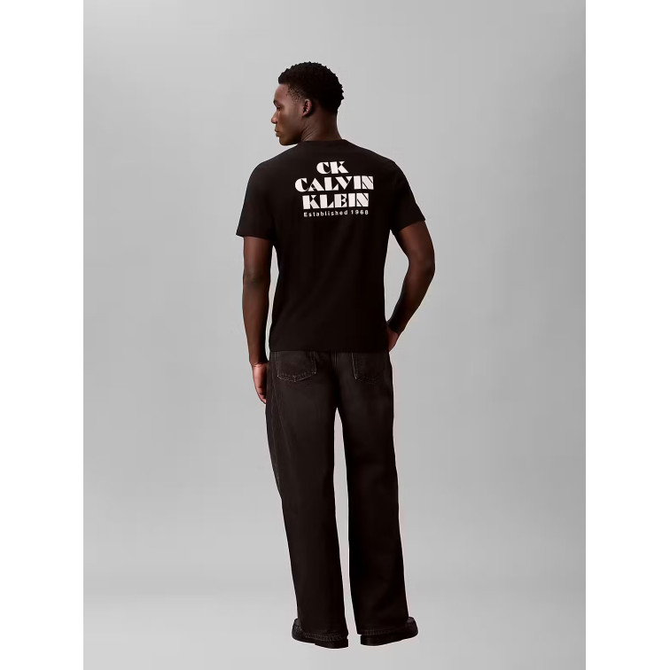 t-shirt homme  calvin klein m ss 30s eu ck resort graphic