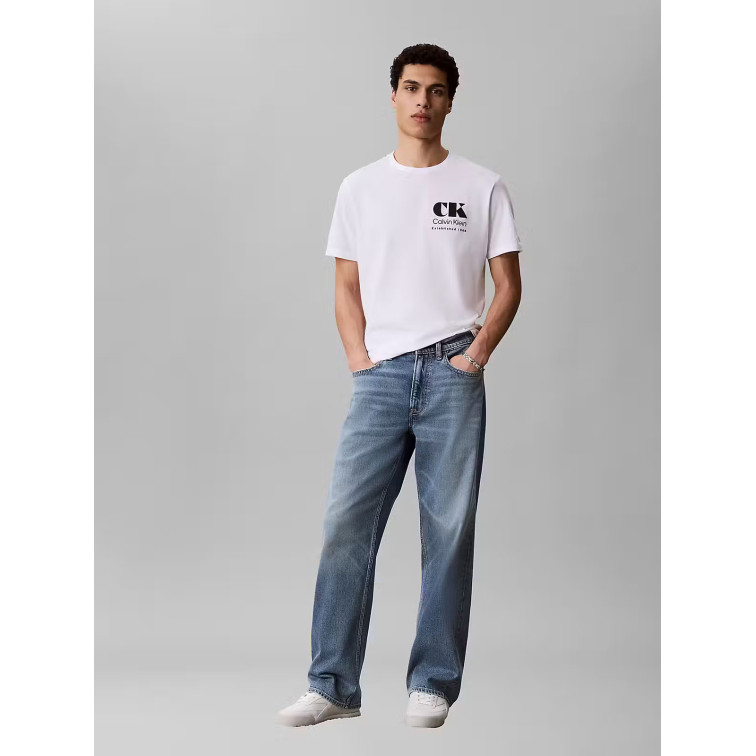 t-shirt homme  calvin klein m ss 30s eu ck resort graphic