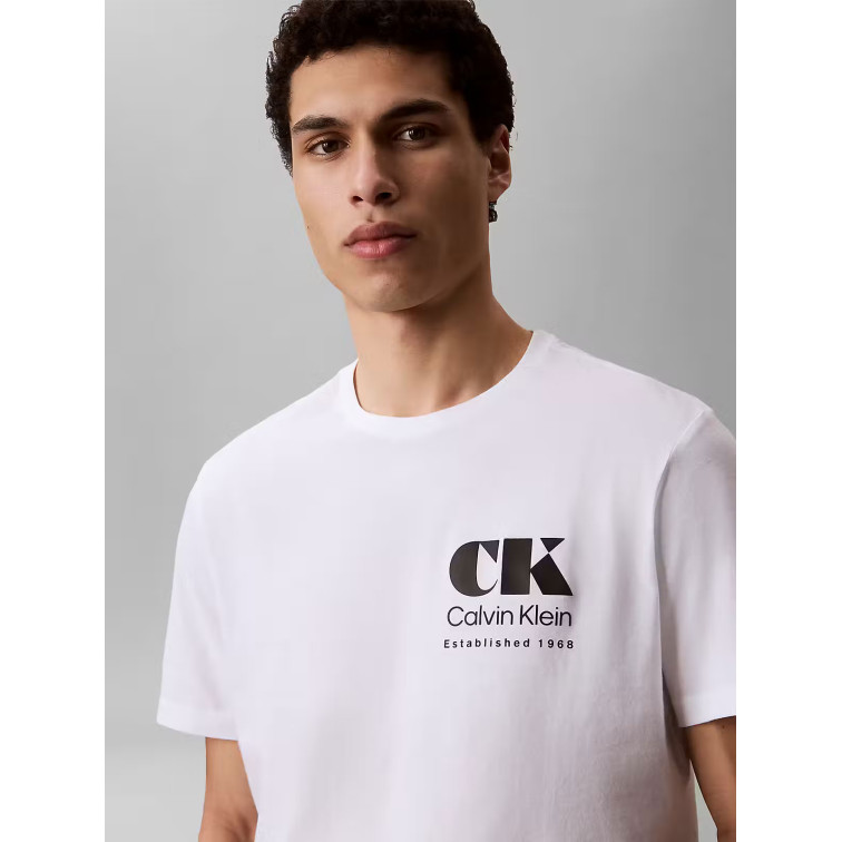 t-shirt homme  calvin klein m ss 30s eu ck resort graphic