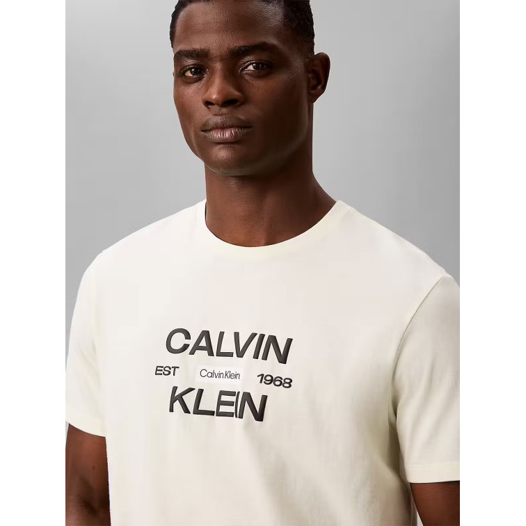 t-shirt homme  calvin klein m ss 30s eu calvinklein stack