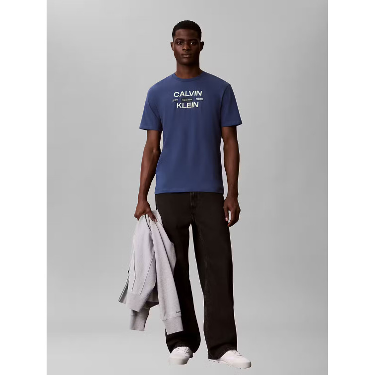 t-shirt homme  calvin klein m ss 30s eu calvinklein stack