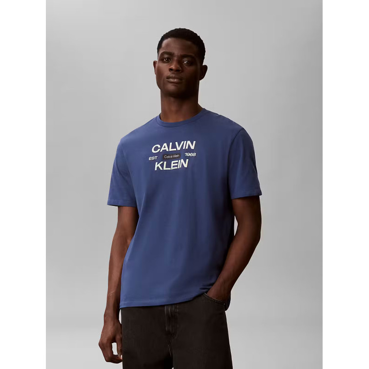 t-shirt homme  calvin klein m ss 30s eu calvinklein stack