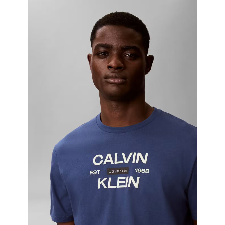 t-shirt homme  calvin klein m ss 30s eu calvinklein stack