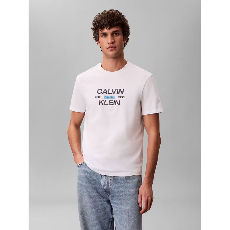 t-shirt homme  calvin klein m ss 30s eu calvinklein stack