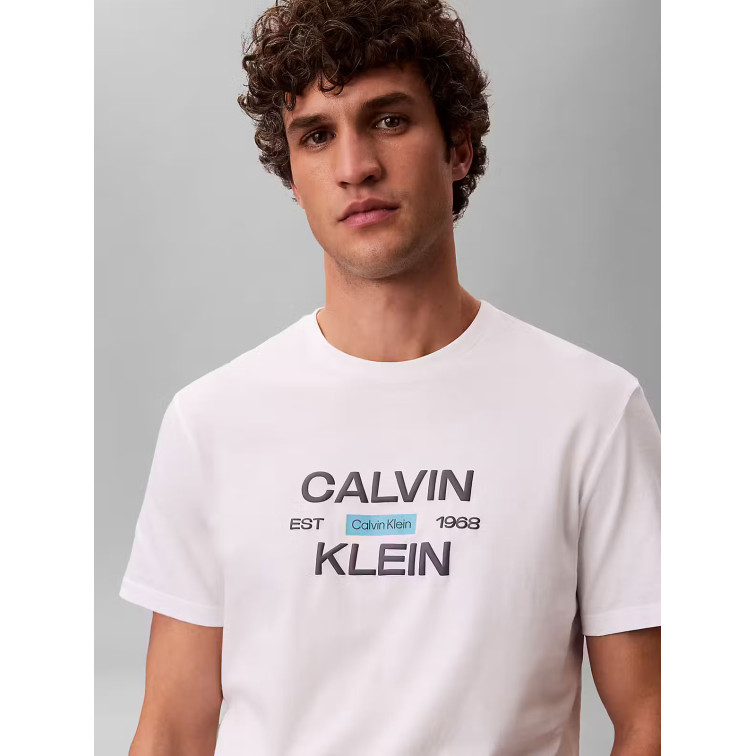 t-shirt homme  calvin klein m ss 30s eu calvinklein stack