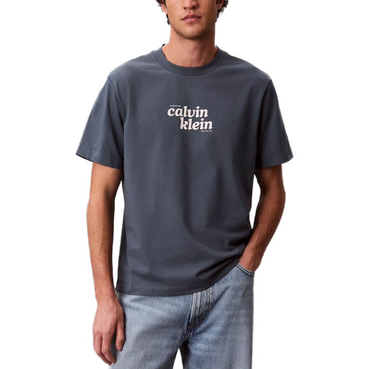 t-shirt homme  calvin klein m ss 20s calvinklein trvl font