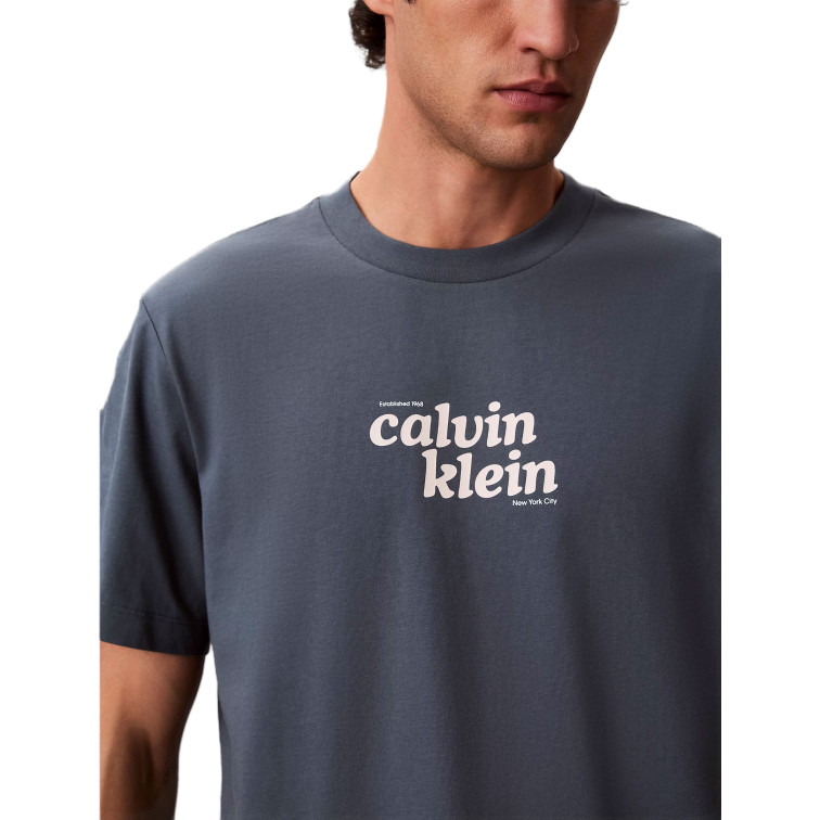 t-shirt homme  calvin klein m ss 20s calvinklein trvl font