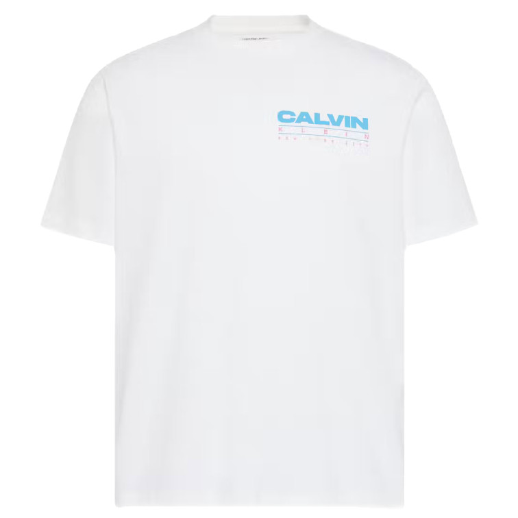 t-shirt homme  calvin klein m ss 20s calvin disc stack gra