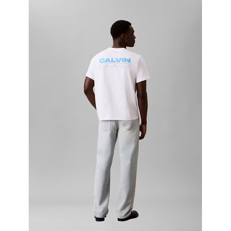 t-shirt homme  calvin klein m ss 20s calvin disc stack gra