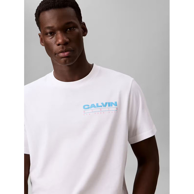 t-shirt homme  calvin klein m ss 20s calvin disc stack gra