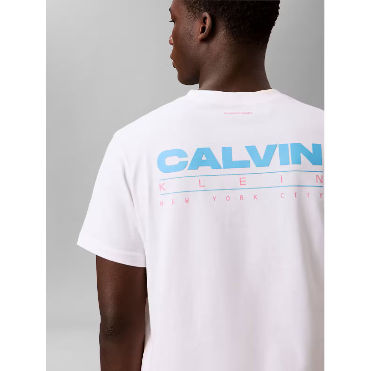 t-shirt homme  calvin klein m ss 20s calvin disc stack gra