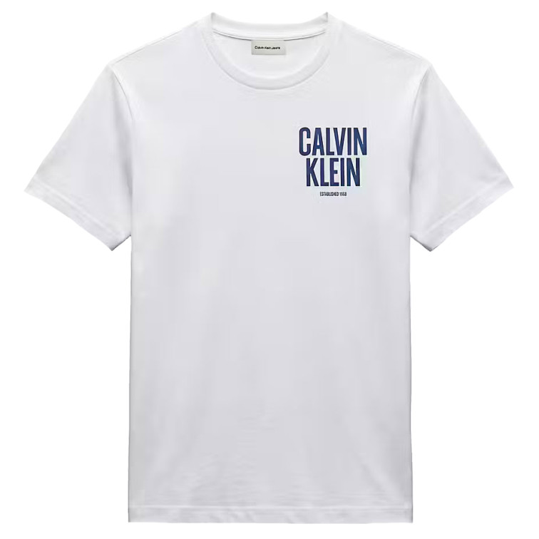 t-shirt homme  calvin klein ss 30s eu block font calvin bc