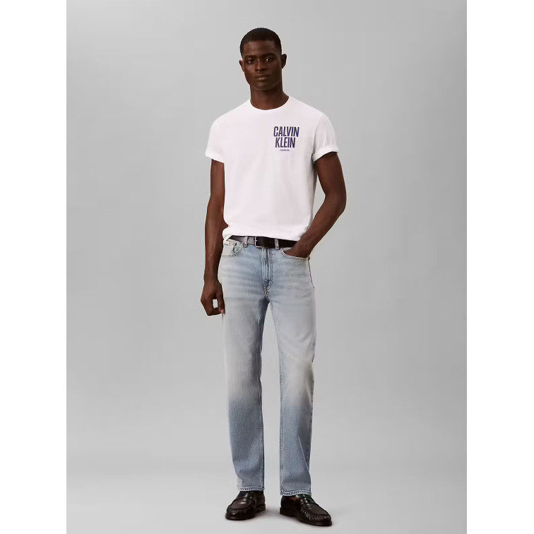 t-shirt homme  calvin klein ss 30s eu block font calvin bc