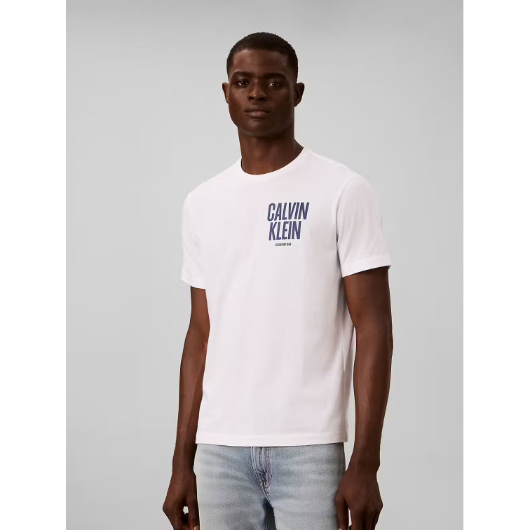 t-shirt homme  calvin klein ss 30s eu block font calvin bc
