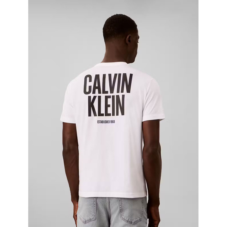 t-shirt homme  calvin klein ss 30s eu block font calvin bc