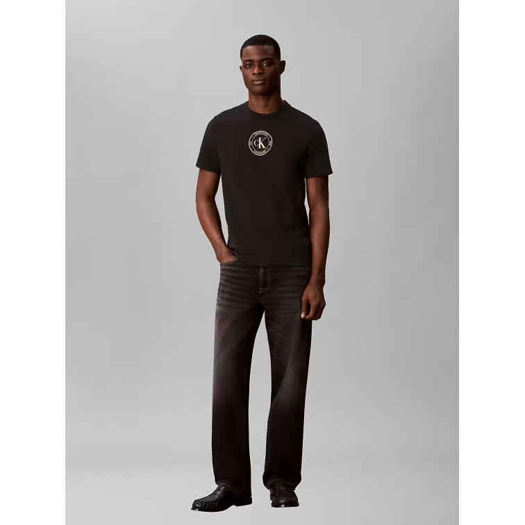 t-shirt homme  calvin klein ss 30s eu crest graphic tee