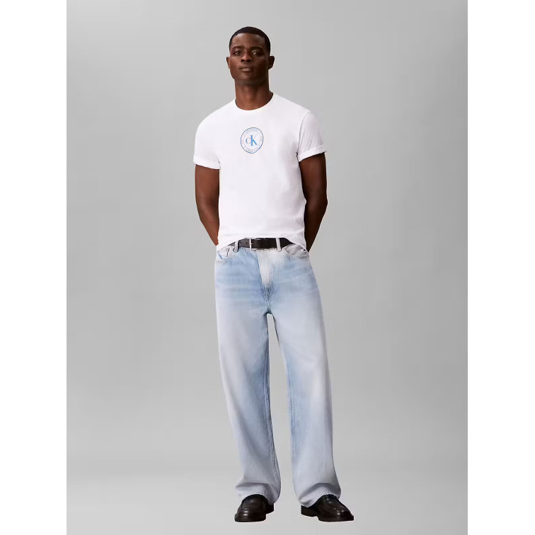 t-shirt homme  calvin klein ss 30s eu crest graphic tee