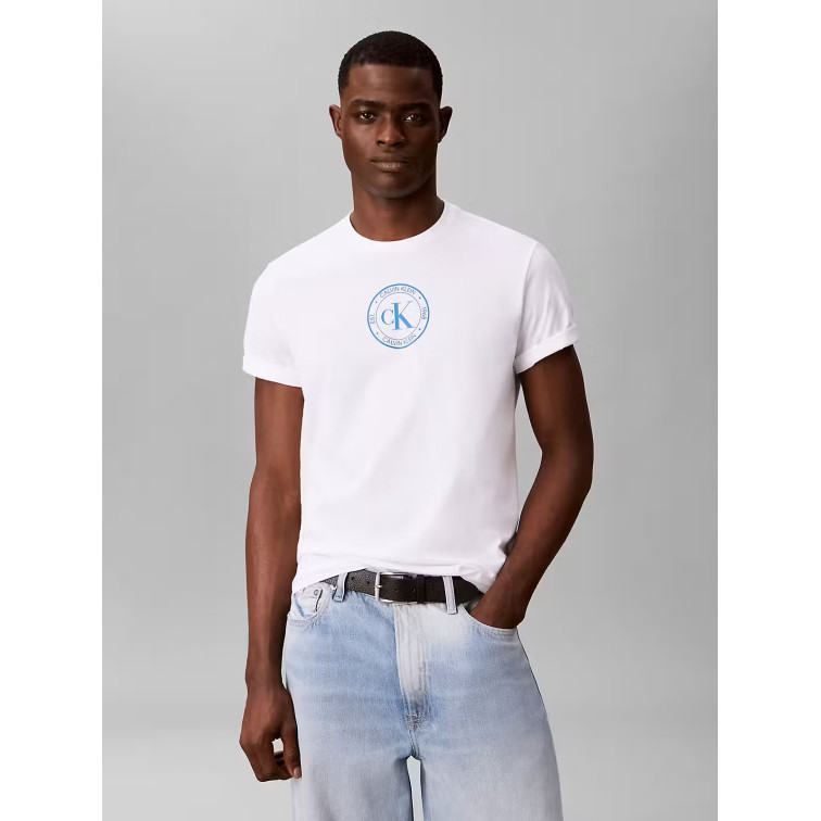t-shirt homme  calvin klein ss 30s eu crest graphic tee