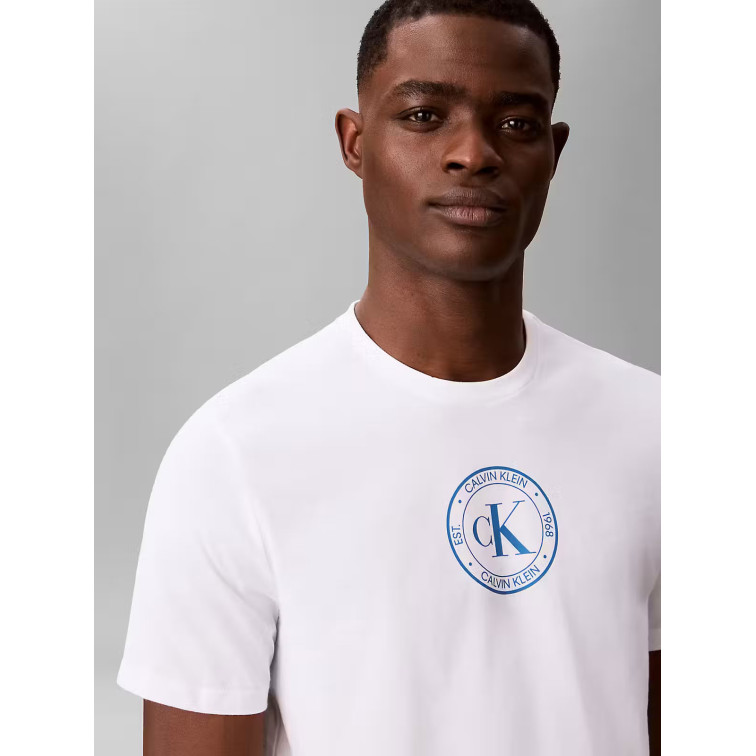 t-shirt homme  calvin klein ss 30s eu crest graphic tee