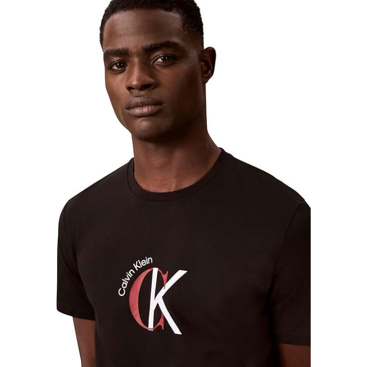 t-shirt homme  calvin klein m ss 30s whsl ckj 2tone ck gra