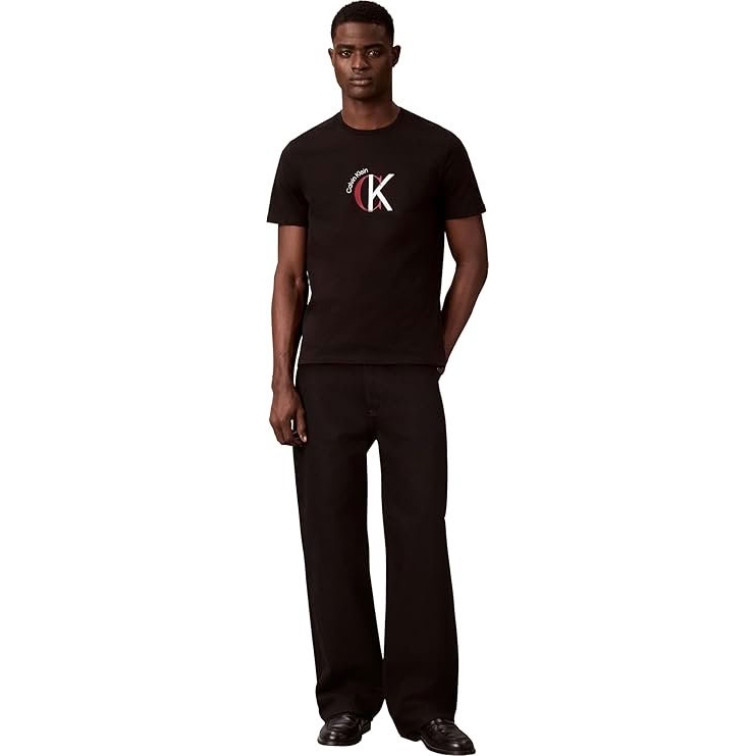 t-shirt homme  calvin klein m ss 30s whsl ckj 2tone ck gra