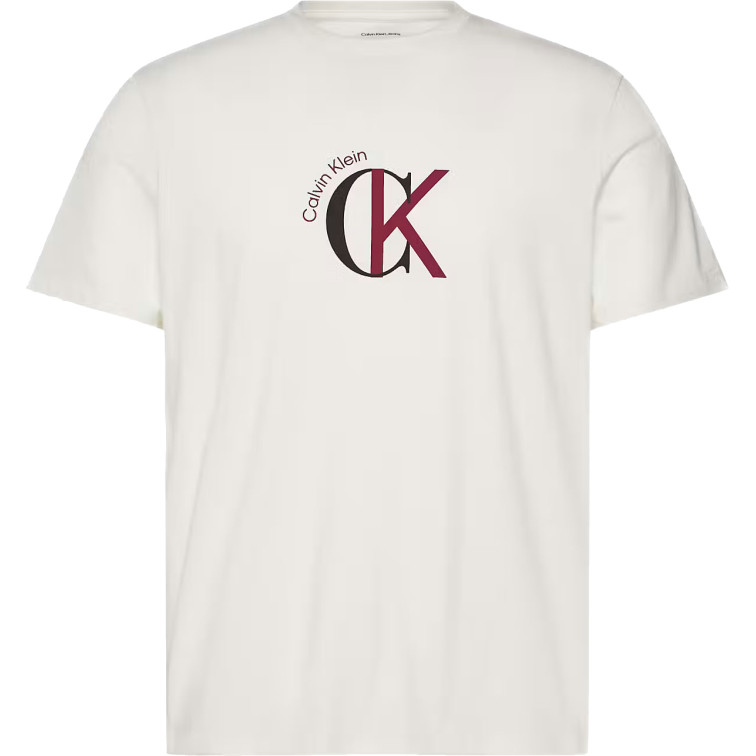 t-shirt homme  calvin klein m ss 30s whsl ckj 2tone ck gra
