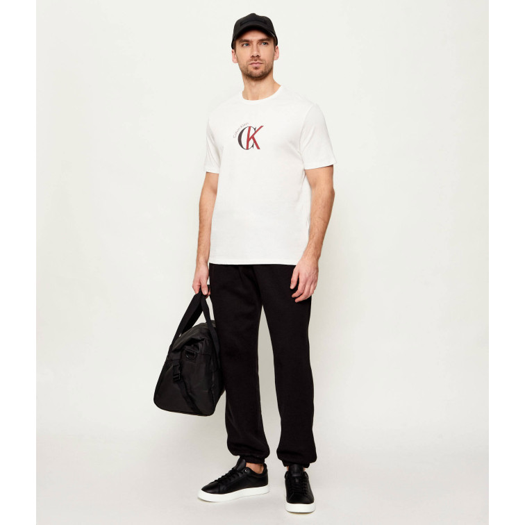 t-shirt homme  calvin klein m ss 30s whsl ckj 2tone ck gra