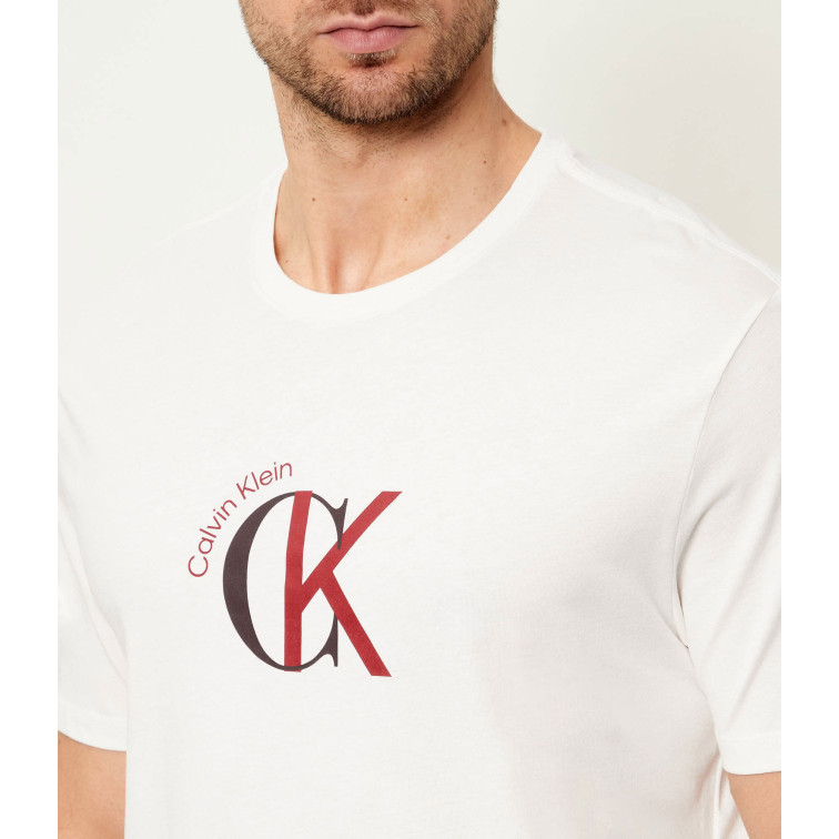 t-shirt homme  calvin klein m ss 30s whsl ckj 2tone ck gra
