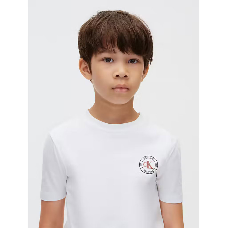 t-shirt garçon  calvin klein b ck small chest circle ss t-s