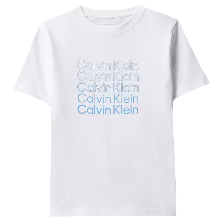 t-shirt garçon  calvin klein b stacked logo ss t-shirt