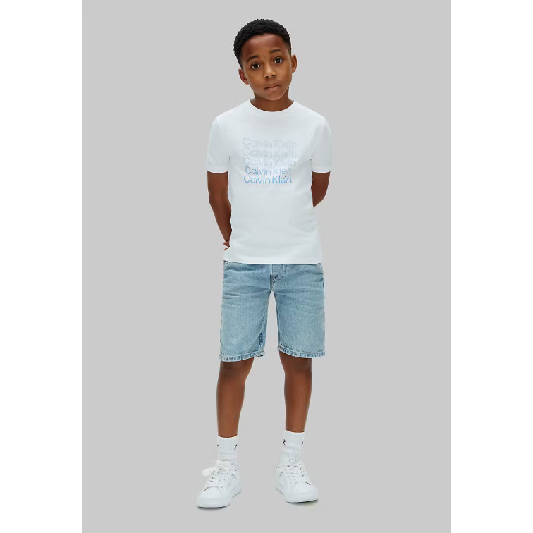 t-shirt garçon  calvin klein b stacked logo ss t-shirt