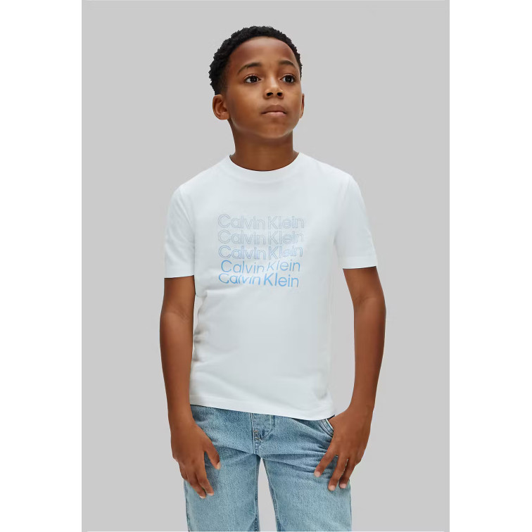 t-shirt garçon  calvin klein b stacked logo ss t-shirt