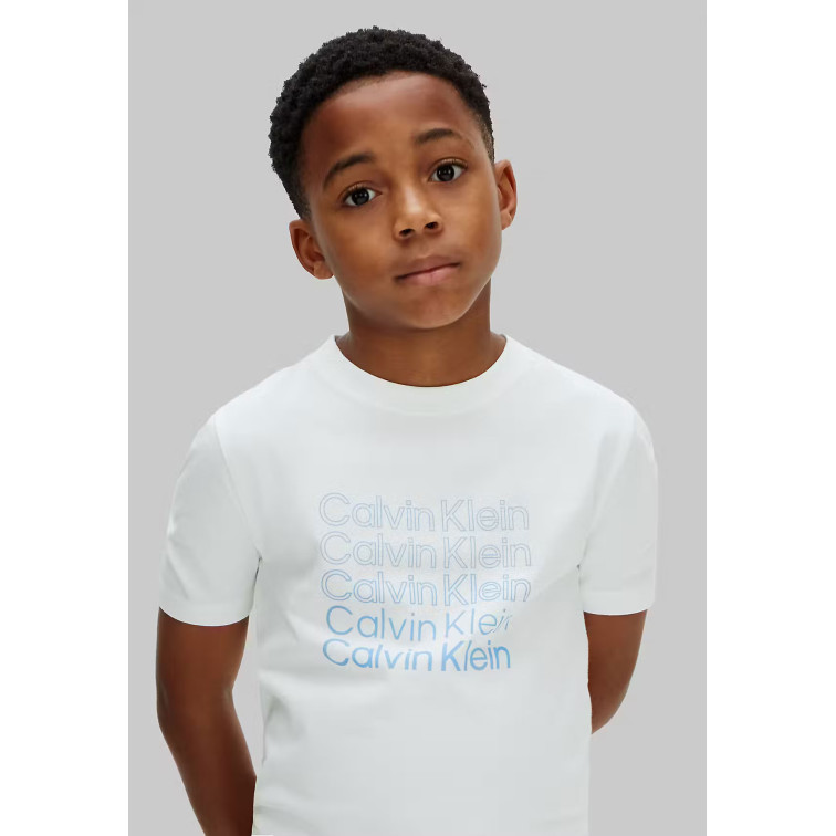 t-shirt garçon  calvin klein b stacked logo ss t-shirt