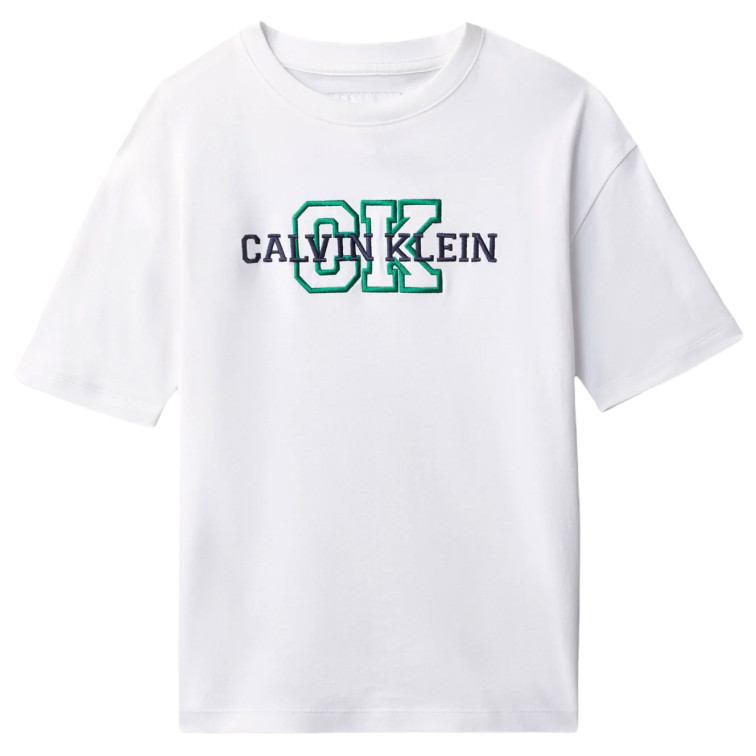 t-shirt garçon  calvin klein b varsity logo ss t-shirt