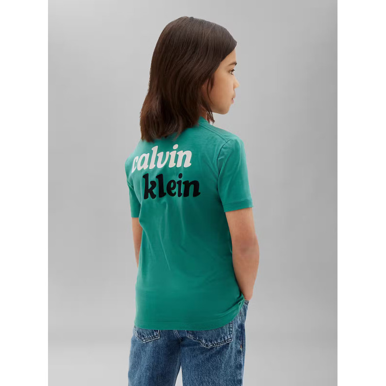 t-shirt garçon  calvin klein b front back print tee ss