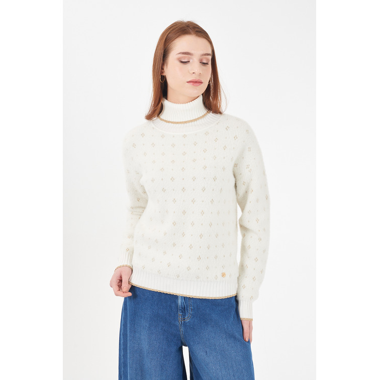 sweat-shirt femme  yes zee maglia donna dolcevita, effett