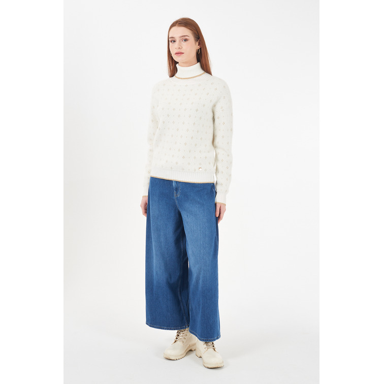 sweat-shirt femme  yes zee maglia donna dolcevita, effett