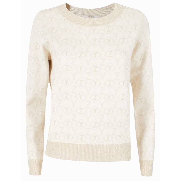 sweat-shirt femme  yes zee maglia donna jaquard, girocoll