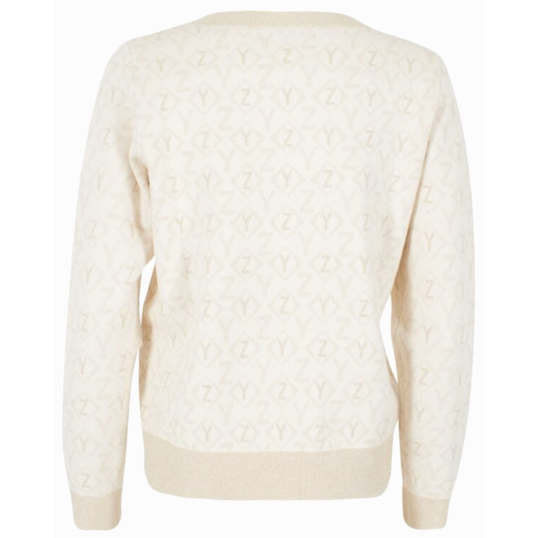 sweat-shirt femme  yes zee maglia donna jaquard, girocoll