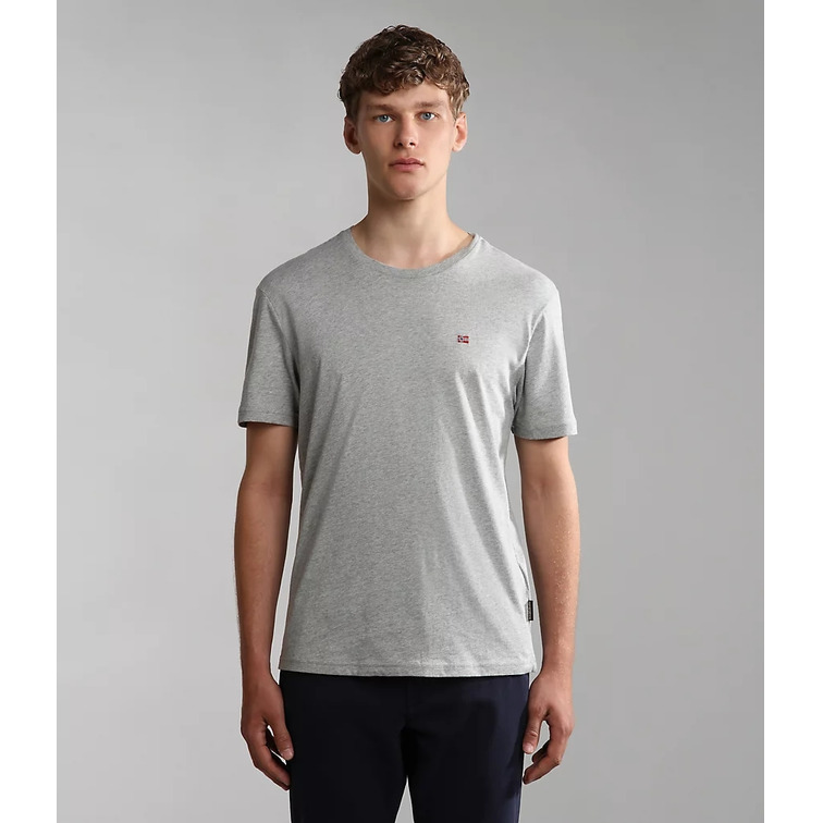 t-shirt homme  napapijri salis c ss 1 med grey mel