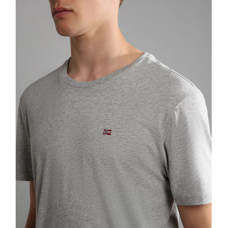 t-shirt homme  napapijri salis c ss 1 med grey mel
