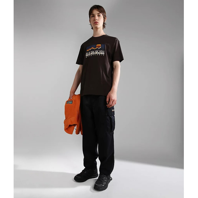 t-shirt homme  napapijri s-freestyle ss brown ebony