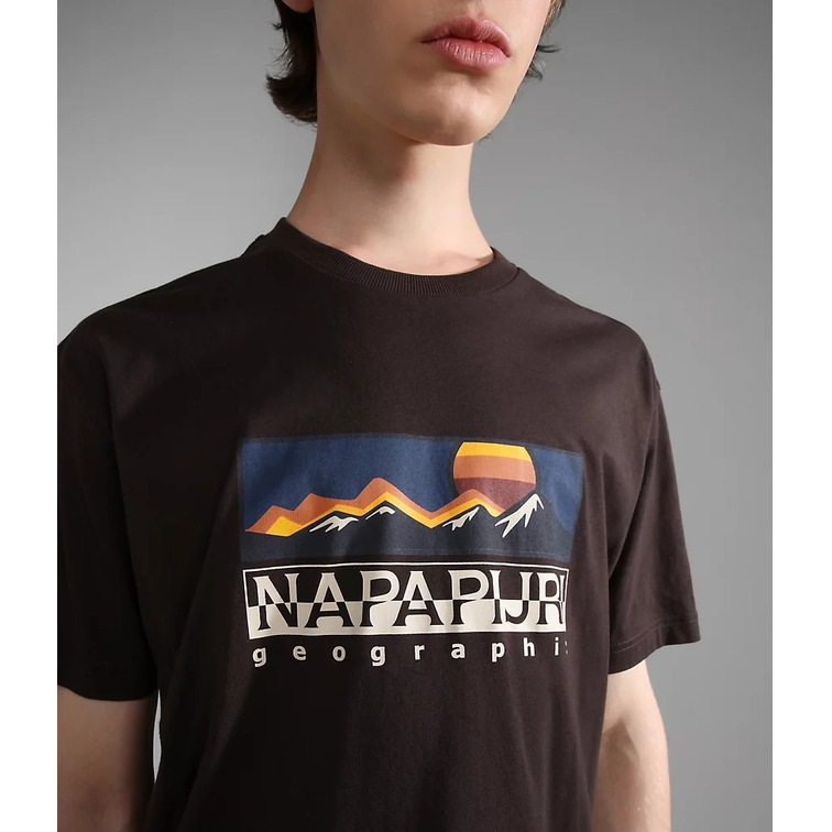 t-shirt homme  napapijri s-freestyle ss brown ebony