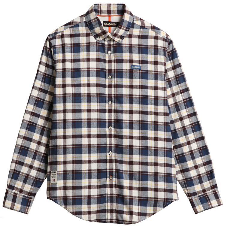 chemise homme  napapijri g-trekking check ecru d5c